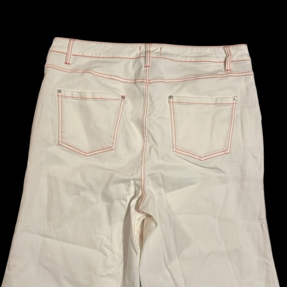 Nicole Miller ivory denim with red stitching - brand new - Picture 5 of 8